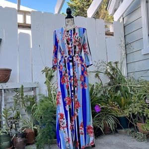 Gorgeous Vintage Couture Takeshy Kurosawa Floral Maxi dress